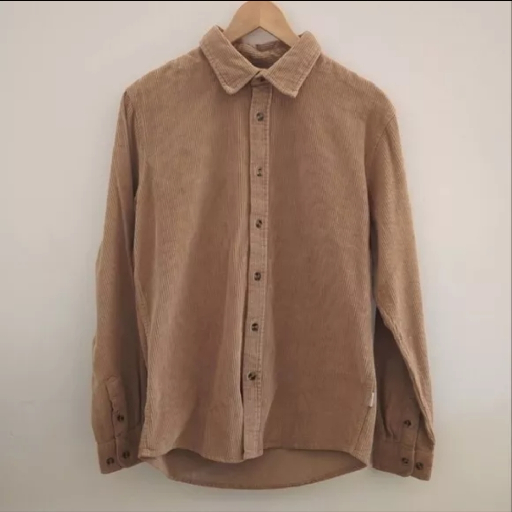 PETER WERTH | Men's Tan Cape LS Button Up Corduroy Long Sleeve Shirt